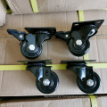 1.5 2 inch small black furniture castor durable pu nylon PP low profile caster wheels for sofa